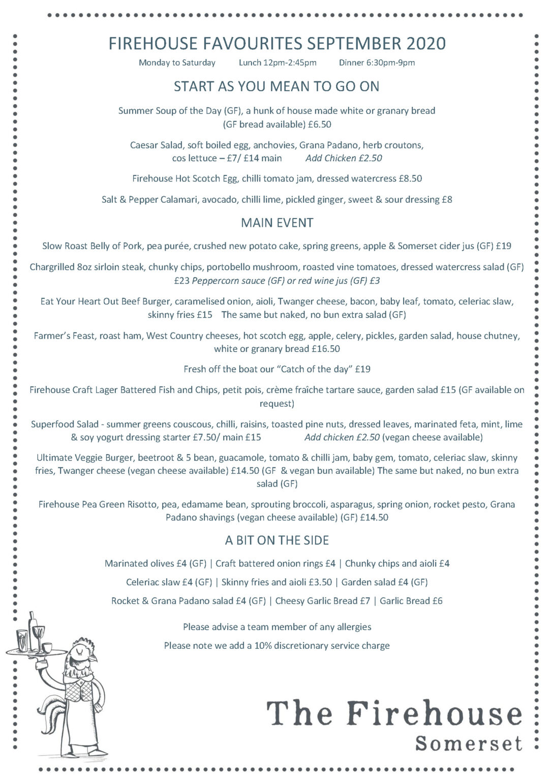 Main Menu Firehouse Favourites The Firehouse